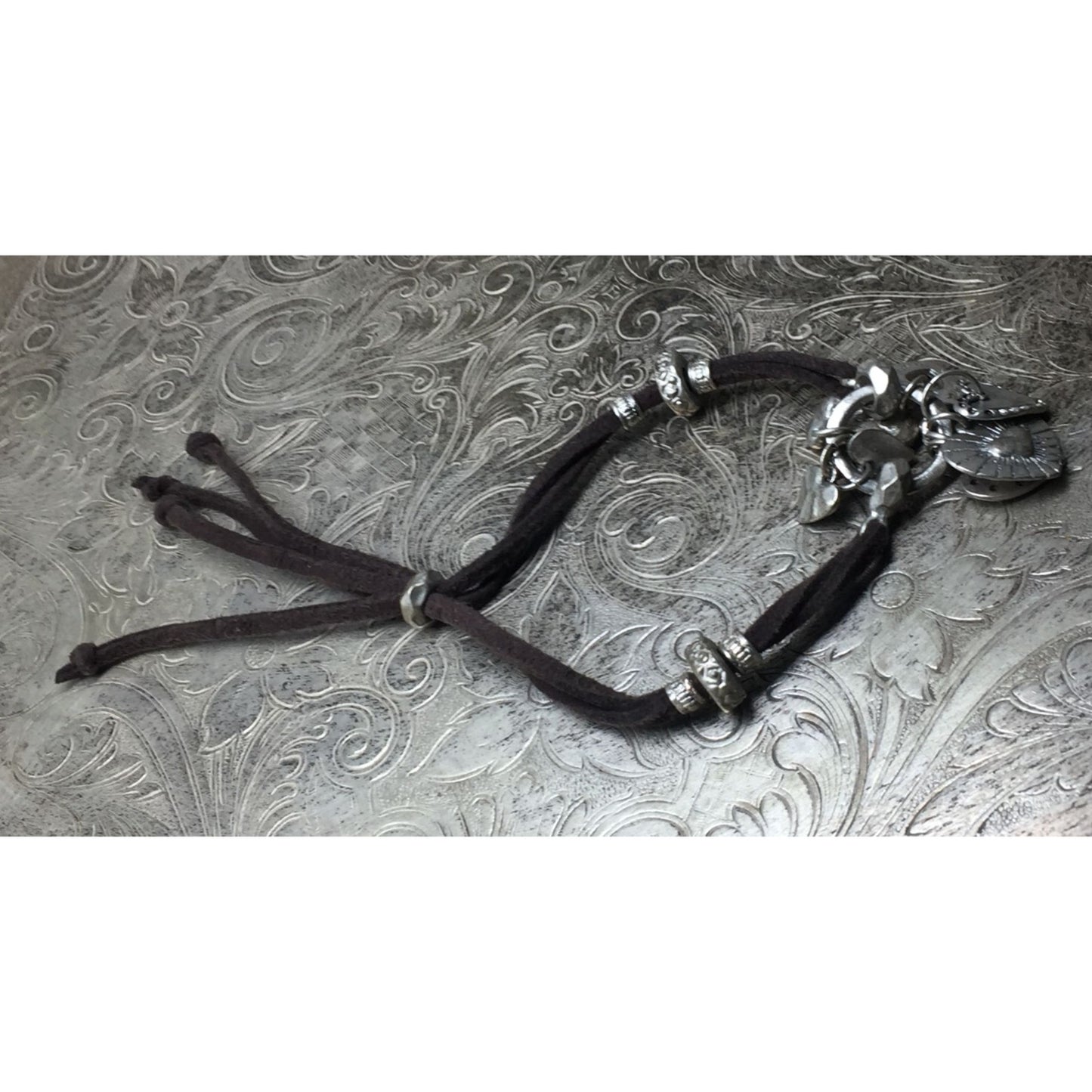 Adjustable Women's Bracelet with Heart Charms on it