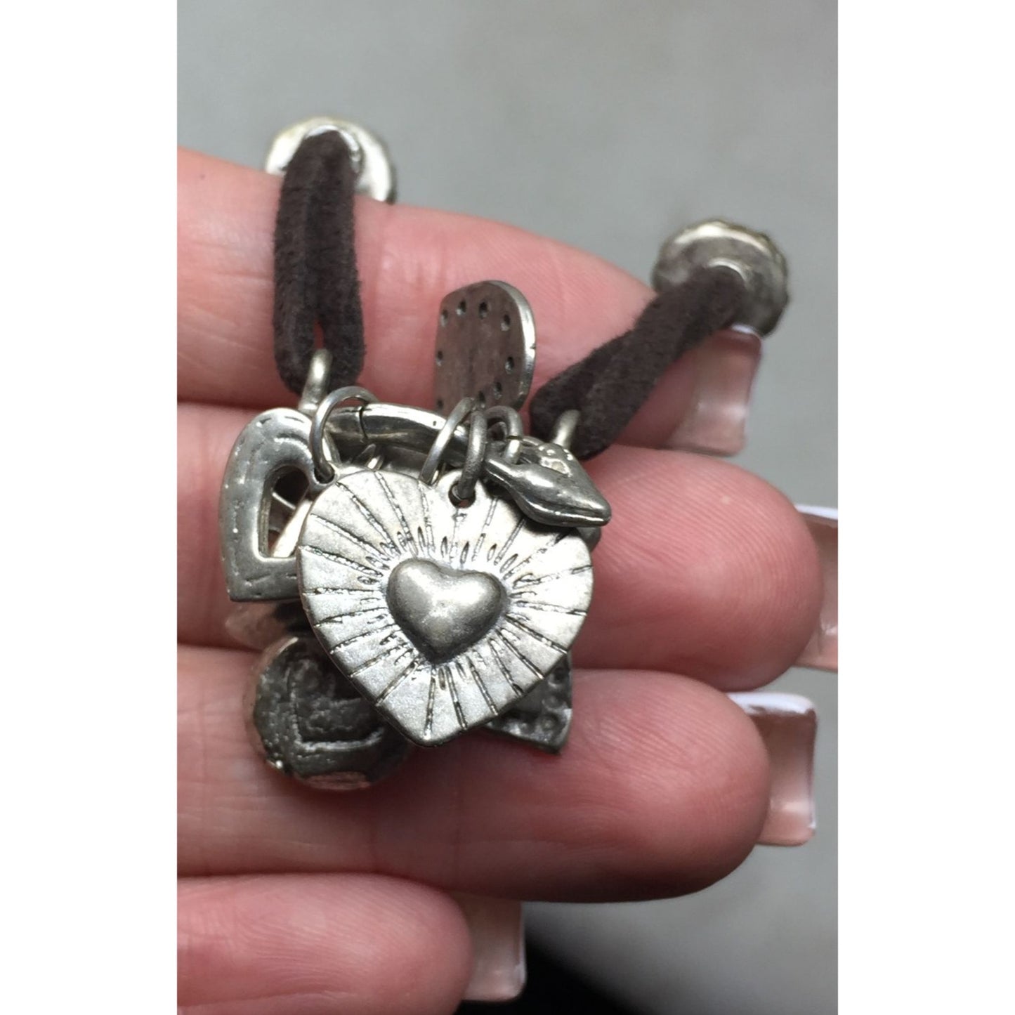 Adjustable Women's Bracelet with Heart Charms on it