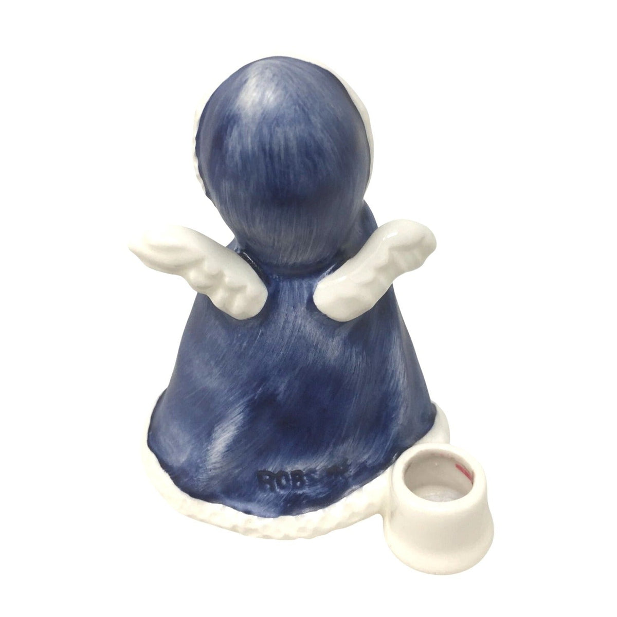 Vintage Goebel Angel with Lantern Candle Holder Figurine 1958 West Germany ROB 412 Janet Robson Blue Winter Cloak Goebel  A+ Stuff Candle Holders
