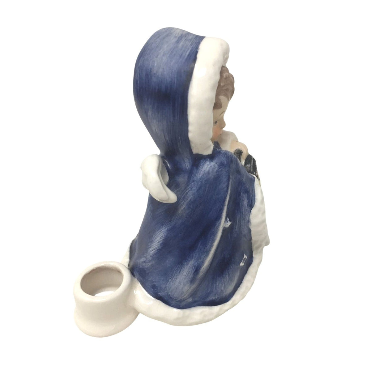 Vintage Goebel Angel with Lantern Candle Holder Figurine 1958 West Germany ROB 412 Janet Robson Blue Winter Cloak Goebel  A+ Stuff Candle Holders