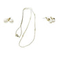 Faux Pearl EARRING and NECKLACE SET  Gold Tone 2 Pairs of earrings