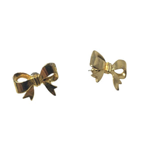 Gold-tone Bow-shaped Stud Earrings