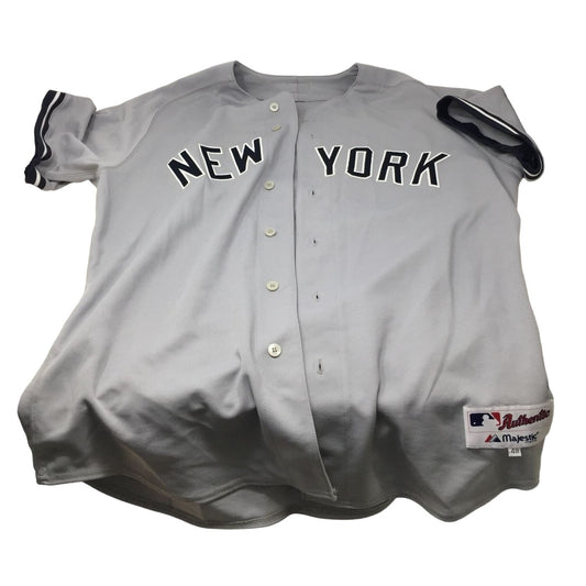 New York Gray Baseball Button Up Jersey with #13 on the Back