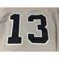 New York Gray Baseball Button Up Jersey with #13 on the Back