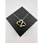 Two Hearts as One 1/4 Carat Natural Diamond Necklace - Sterling with 14kt Gold Overlay