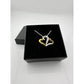 Two Hearts as One 1/4 Carat Natural Diamond Necklace - Sterling with 14kt Gold Overlay