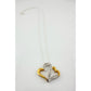 Two Hearts as One 1/4 Carat Natural Diamond Necklace - Sterling with 14kt Gold Overlay