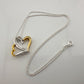 Two Hearts as One 1/4 Carat Natural Diamond Necklace - Sterling with 14kt Gold Overlay