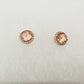 2.75 Carat Lab Created Morganite Stud Earrings Rose Gold Overlaying Sterling Silver