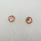 2.75 Carat Lab Created Morganite Stud Earrings Rose Gold Overlaying Sterling Silver