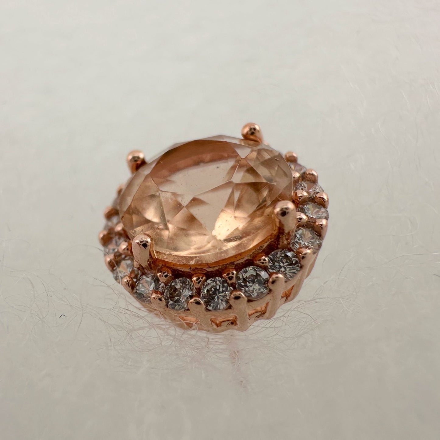 2.75 Carat Lab Created Morganite Stud Earrings Rose Gold Overlaying Sterling Silver