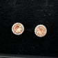 2.75 Carat Lab Created Morganite Stud Earrings Rose Gold Overlaying Sterling Silver