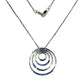 Beautiful Concentric Rings Ceylon Sapphire Necklace - Sterling Silver Setting - Unique Design - A+ Stuff