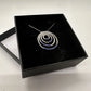 Beautiful Concentric Rings Ceylon Sapphire Necklace - Sterling Silver Setting - Unique Design - A+ Stuff