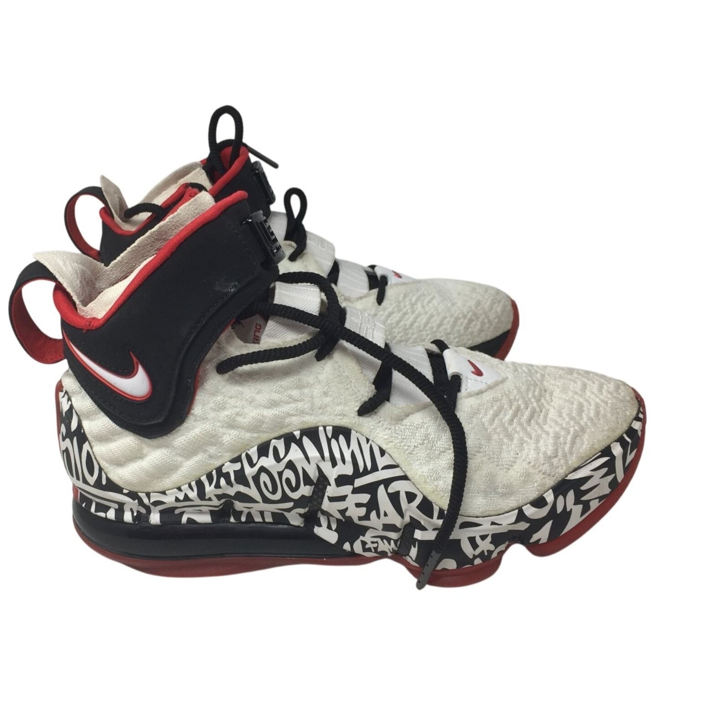 Nike Lebron XVII 17 Grafiti Freestyle White/Red/Black Sneakers- US Size 6
