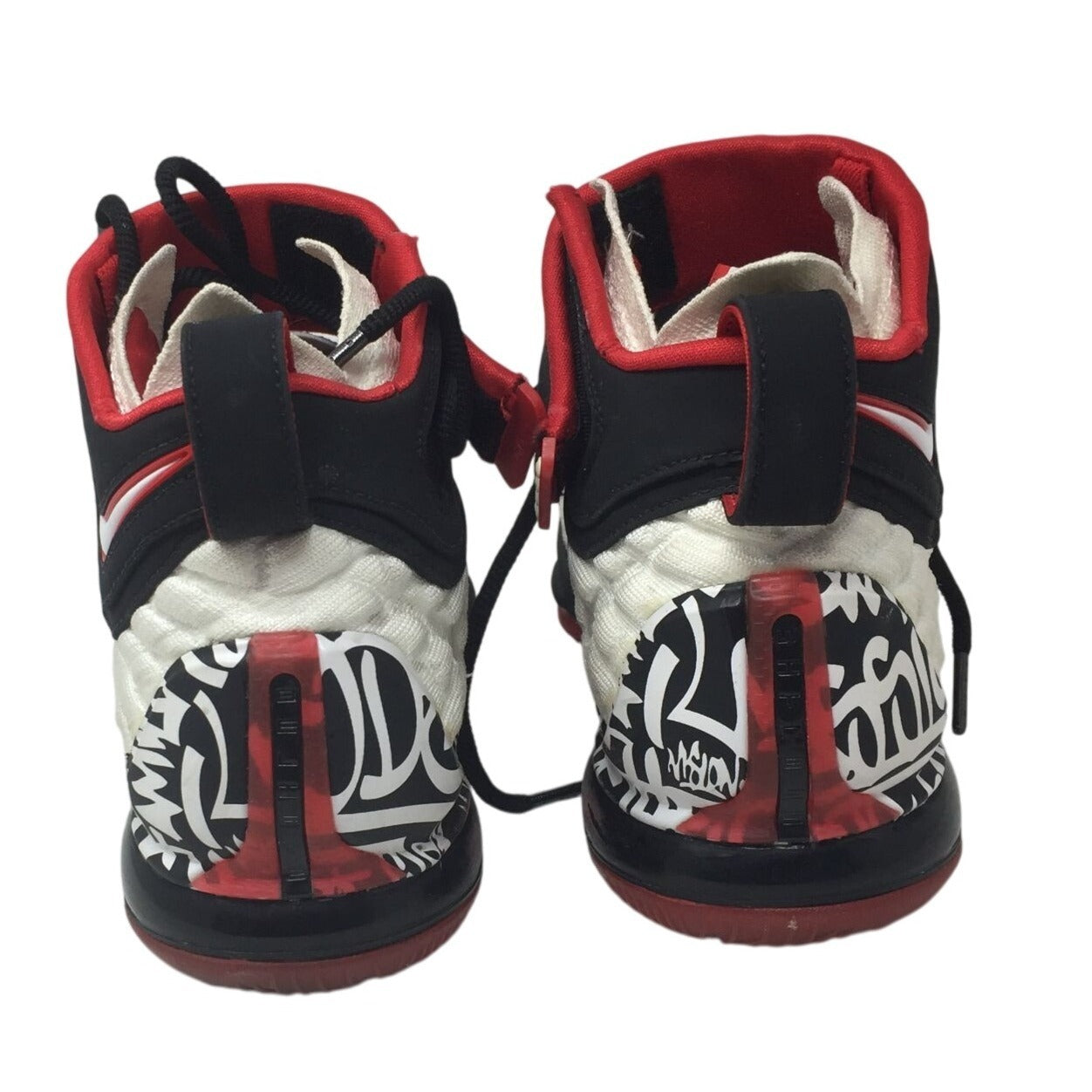 Nike Lebron XVII 17 Grafiti Freestyle White/Red/Black Sneakers- US Size 6