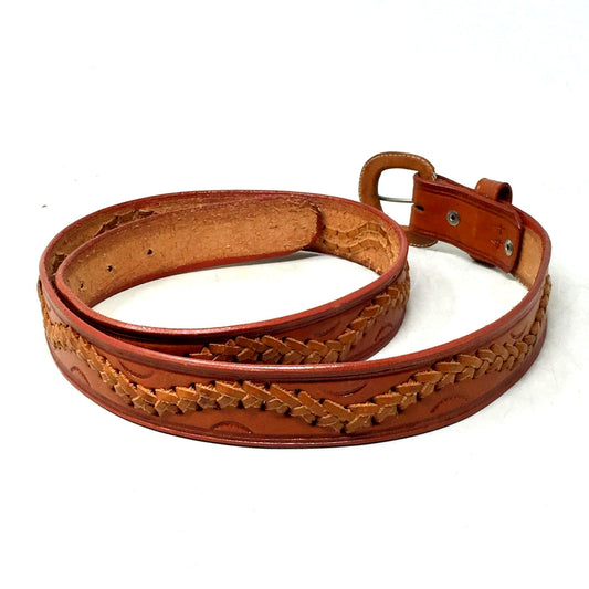 Vintage Hecho En Mexico Tooled and Braided Leather Belt Unbranded  A+ Stuff Men's Belt