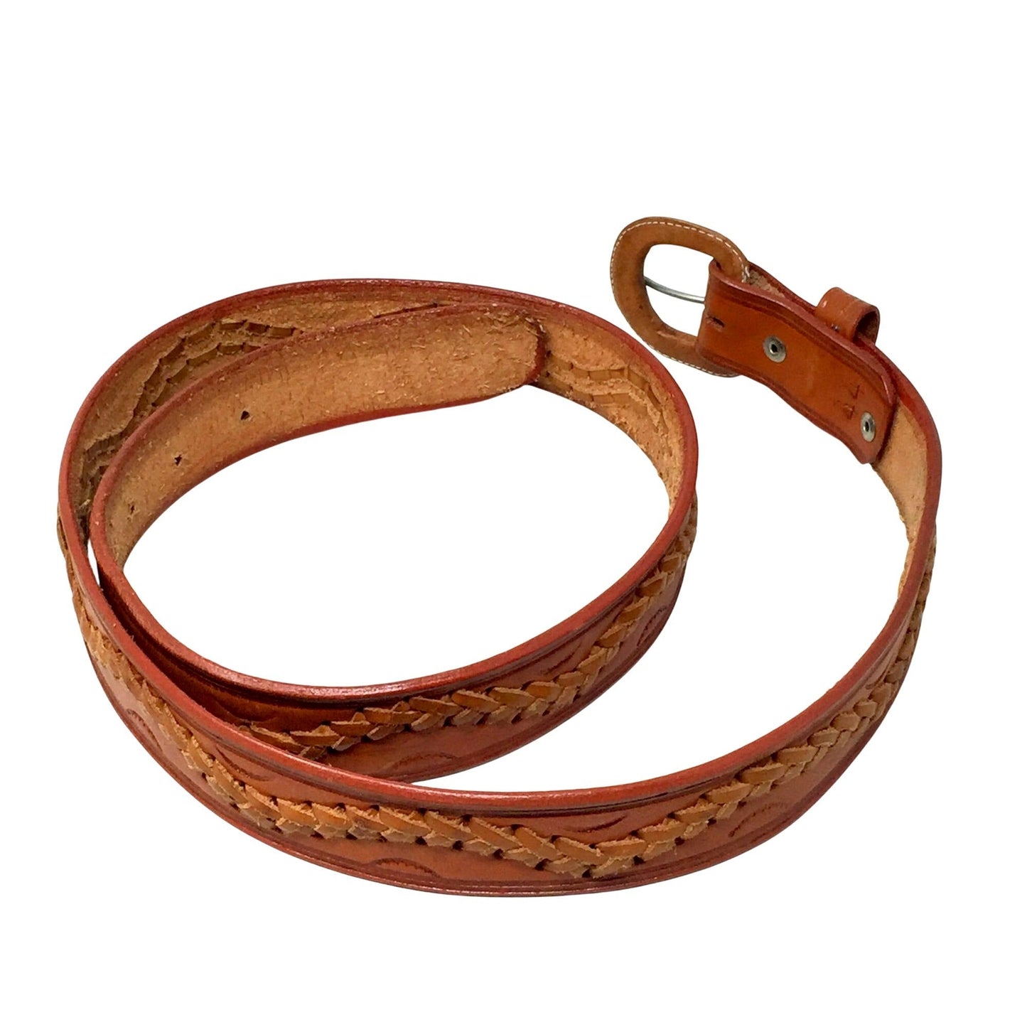 Vintage Hecho En Mexico Tooled and Braided Leather Belt Unbranded  A+ Stuff Men's Belt