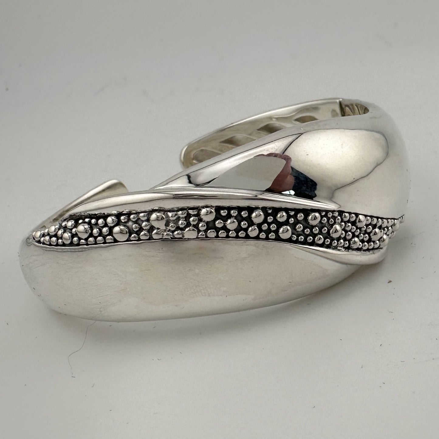 Michael Dawkins Sterling Silver Cuff Bracelet with wave of Texturing