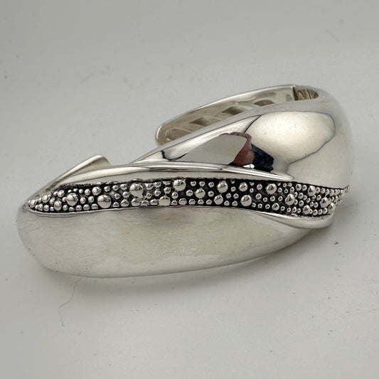 Michael Dawkins Sterling Silver Cuff Bracelet with wave of Texturing