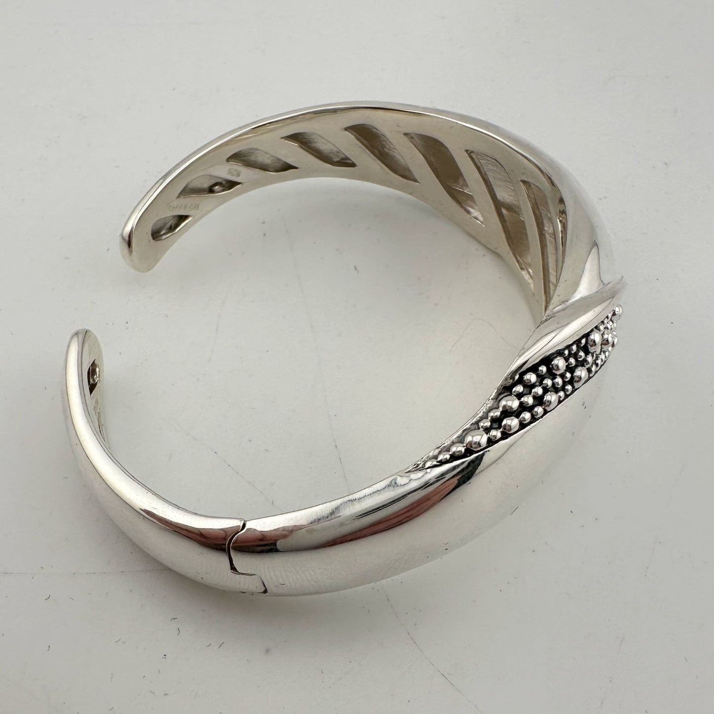 Michael Dawkins Sterling Silver Cuff Bracelet with wave of Texturing