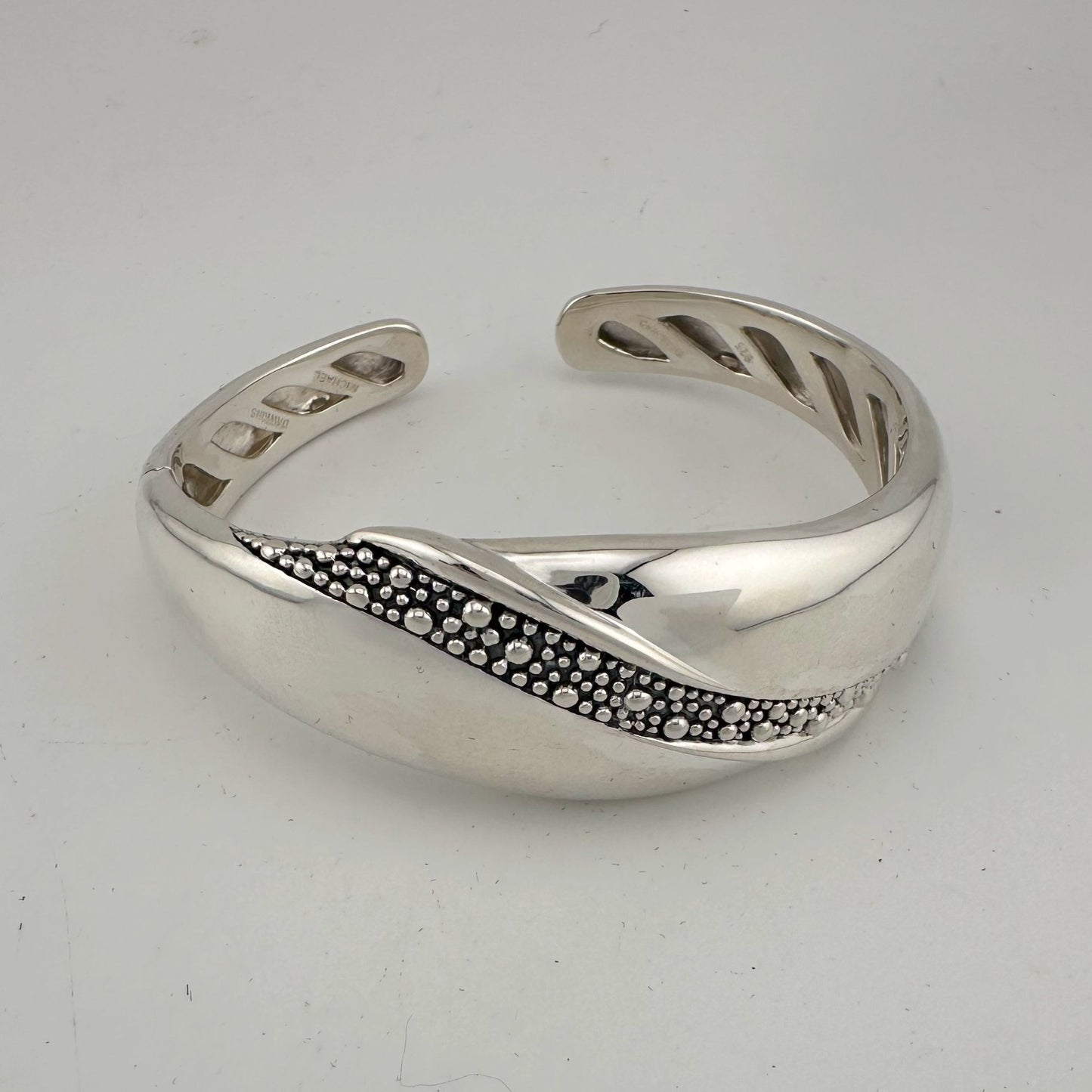 Michael Dawkins Sterling Silver Cuff Bracelet with wave of Texturing