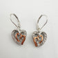 Two Tone Interlocking Hearts Diamond Accent Earrings