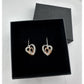 Two Tone Interlocking Hearts Diamond Accent Earrings