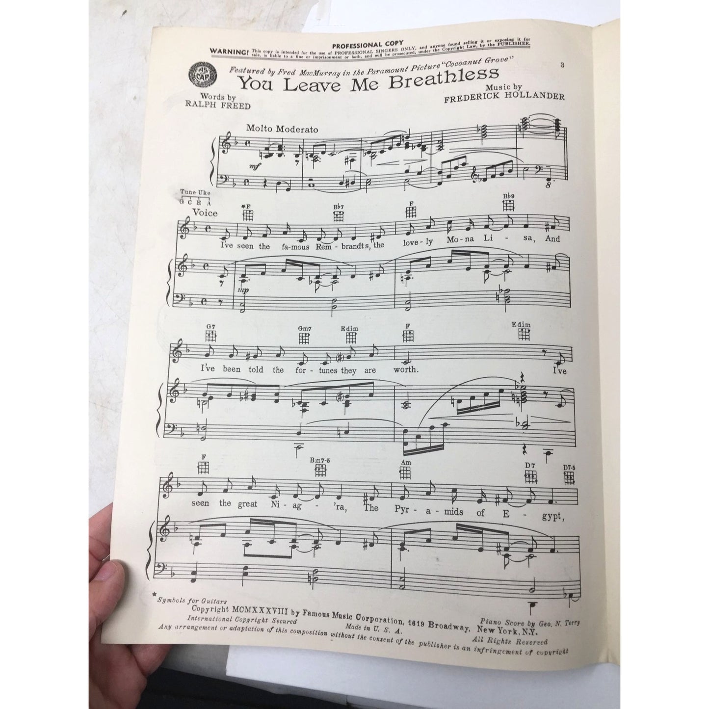 Vintage 'You Leave Me Breathless' Sheet Music - A+ Stuff