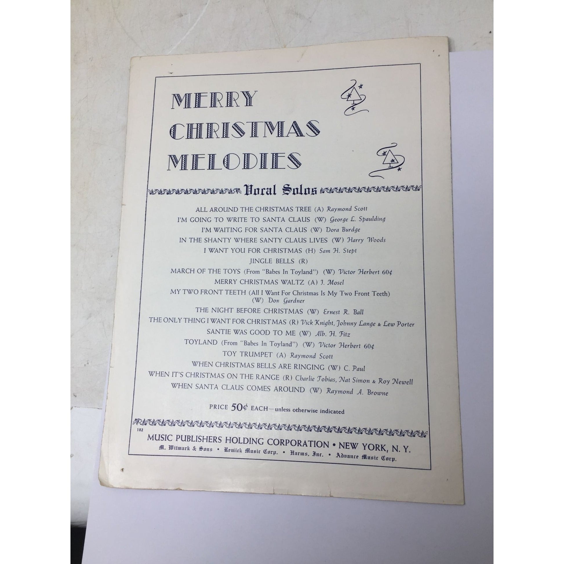 vintage sheet music for the holiday classic "(All I Want for Christmas) Is My Two Front Teeth". A+ Stuff  A+ Stuff SHEET MUSIC