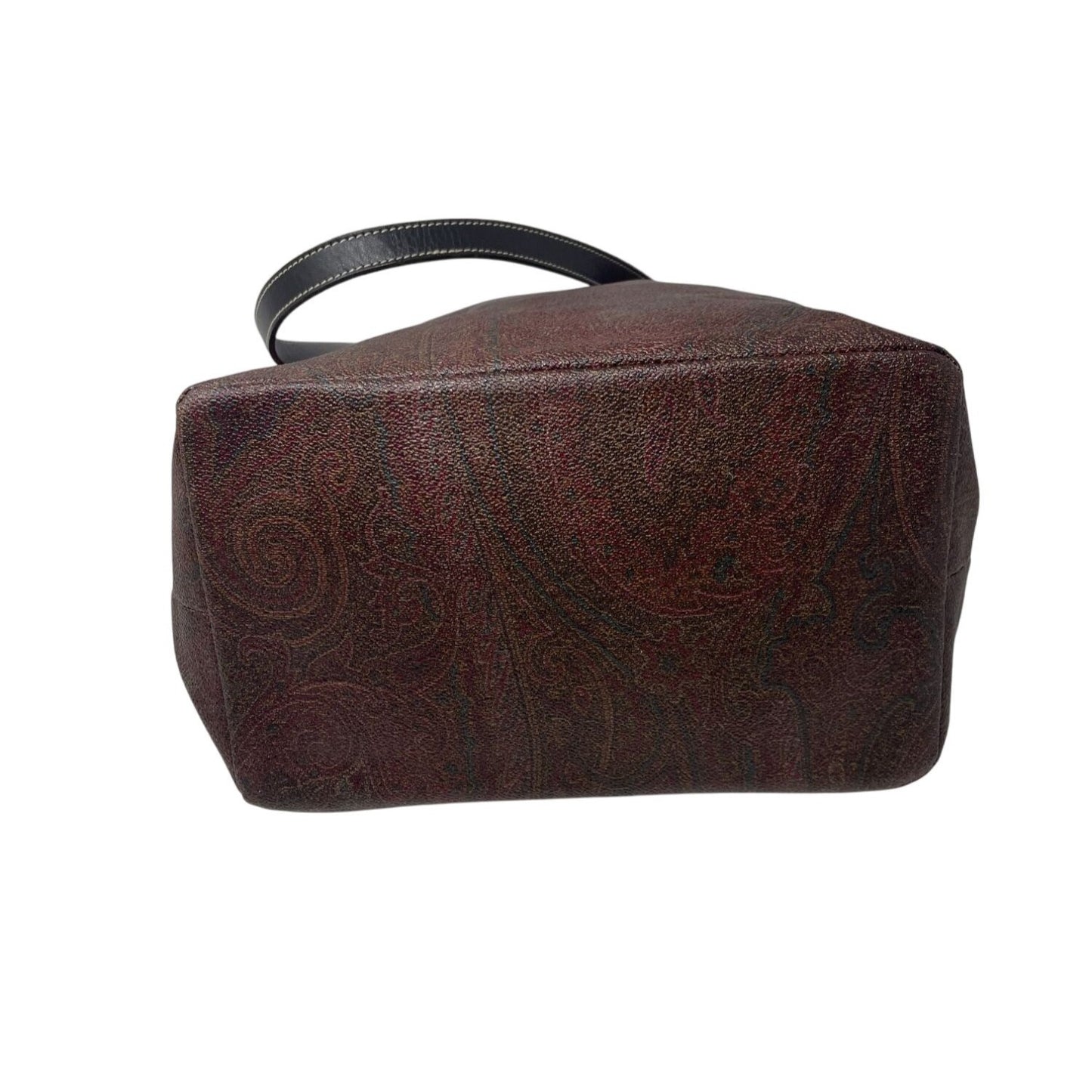 ETRO Milano Limited Edition Red Leather and Coated Paisley Canvas Bag