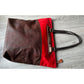 ETRO Milano Limited Edition Red Leather and Coated Paisley Canvas Bag