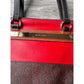 ETRO Milano Limited Edition Red Leather and Coated Paisley Canvas Bag