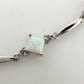 Princess Cut Lab Created Opal Bracelet with Diamond Accent