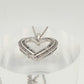 Beautiful 1/2 Carat Natural Diamond Heart Pendant Necklace with .925 Sterling Chain