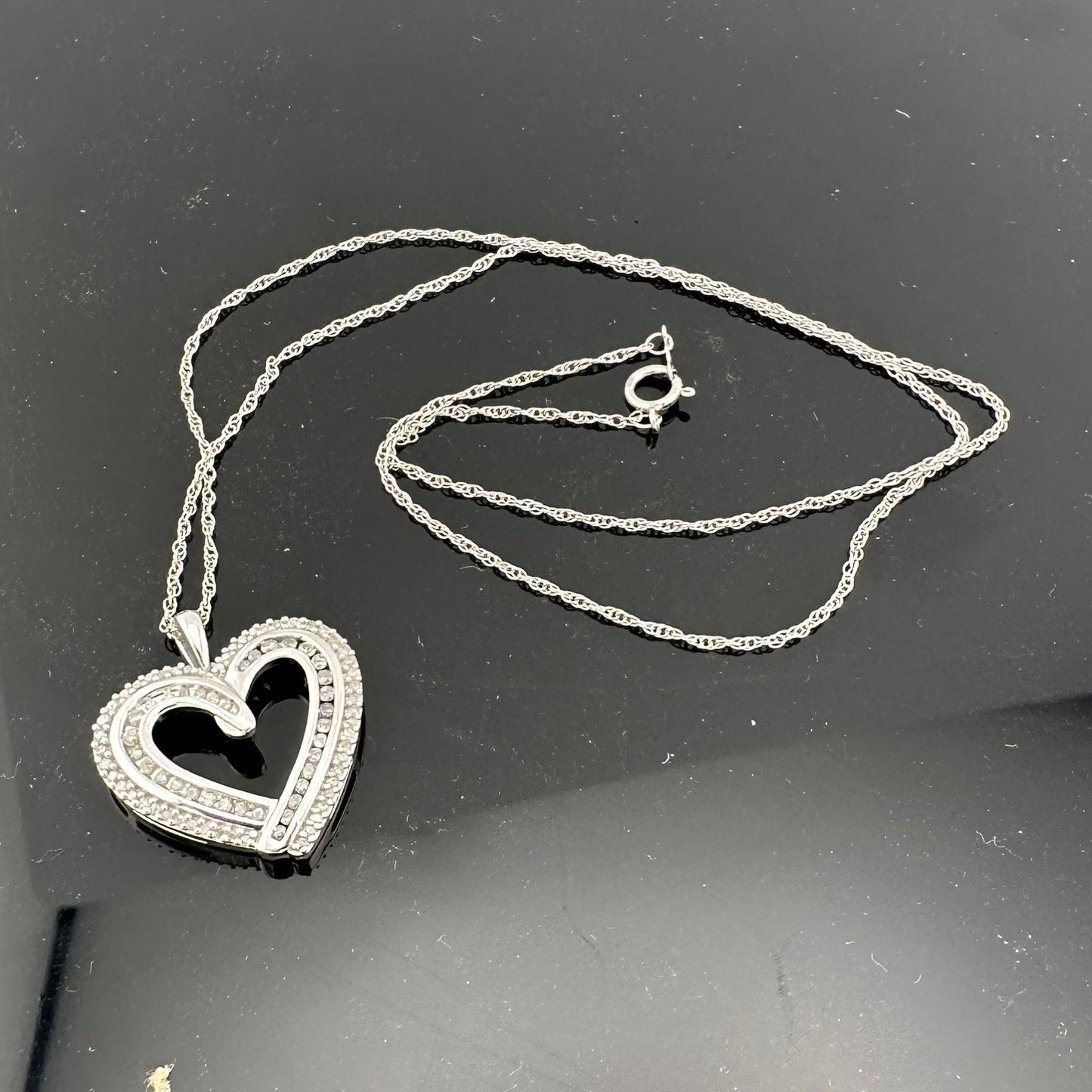 Beautiful 1/2 Carat Natural Diamond Heart Pendant Necklace with .925 Sterling Chain