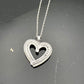 Beautiful 1/2 Carat Natural Diamond Heart Pendant Necklace with .925 Sterling Chain