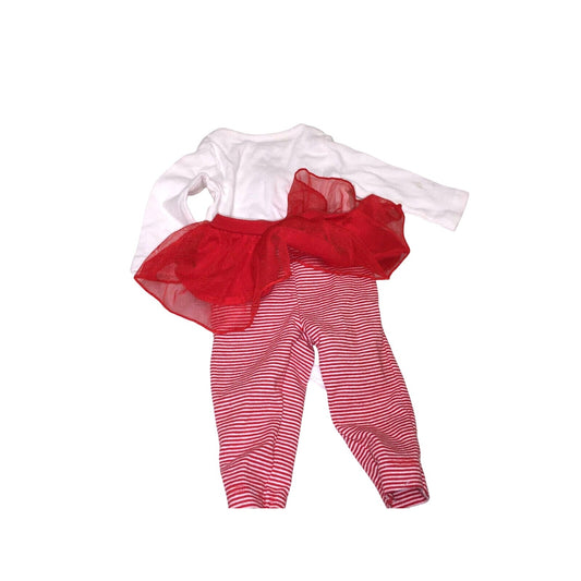 Carters Christmas Infant Girls' 3 Pc "MERRY & BRIGHT" Tutu Pajama Set -  3 Months