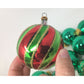 19 Green Round Christmas Tree Ornaments