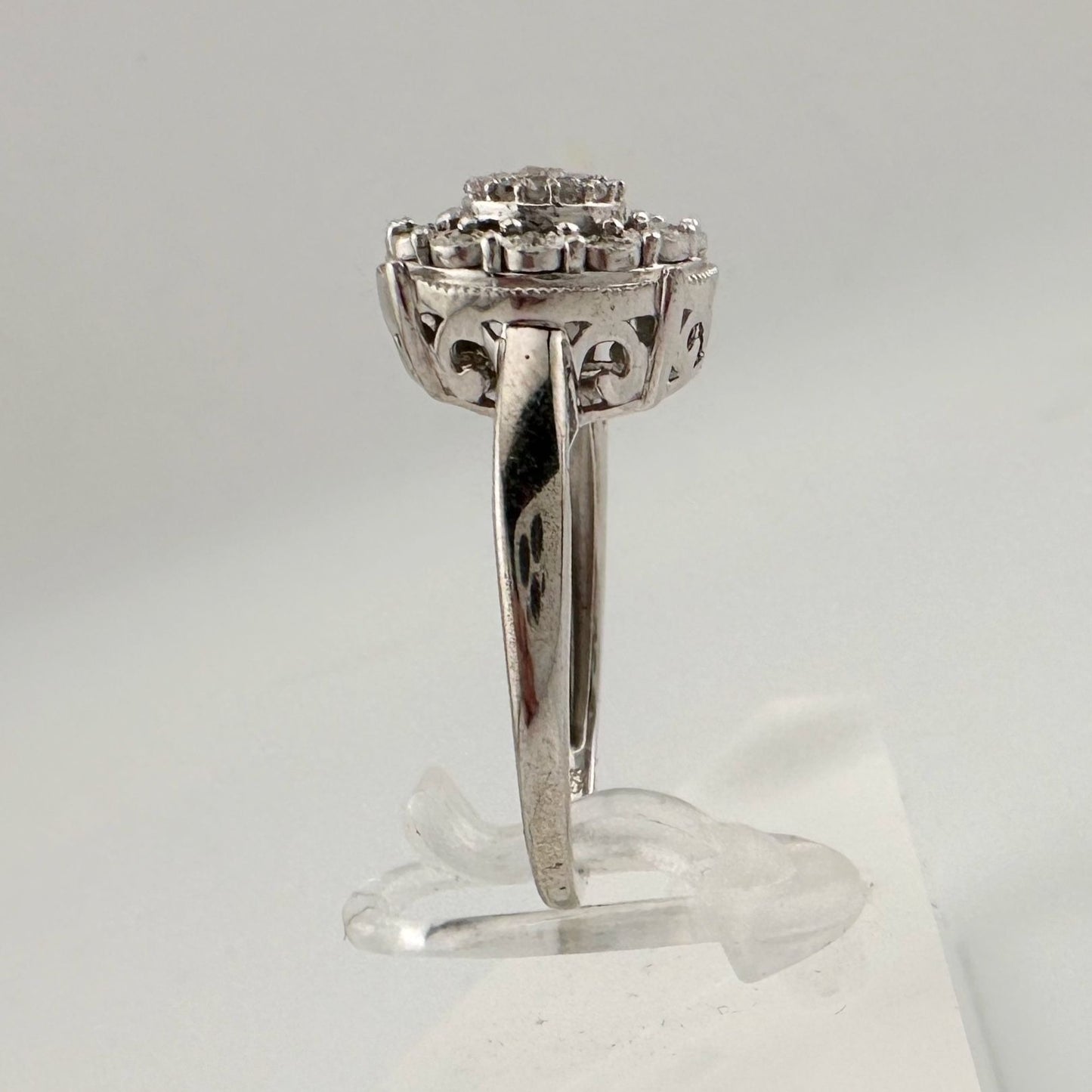 Beautiful Diamond Illusion Ring in Sterling Silver