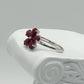 Natural Ruby Flower Ring -  Sterling Silver  - Size 8 - Simply Beautiful! A+ Stuff  A+ Stuff
