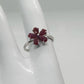 Natural Ruby Flower Ring -  Sterling Silver  - Size 8 - Simply Beautiful! A+ Stuff  A+ Stuff