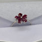 Natural Ruby Flower Ring -  Sterling Silver  - Size 8 - Simply Beautiful! A+ Stuff  A+ Stuff