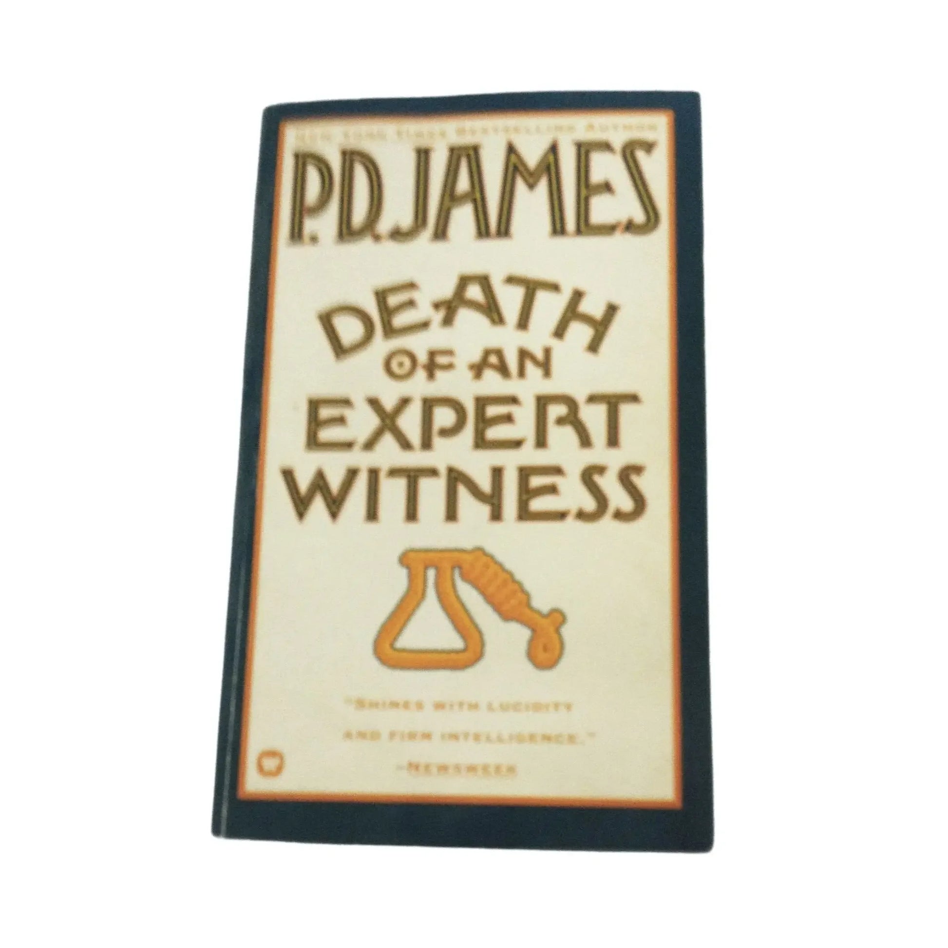P.D. James Death of an Expert Witness book with beige cover and crime mystery design