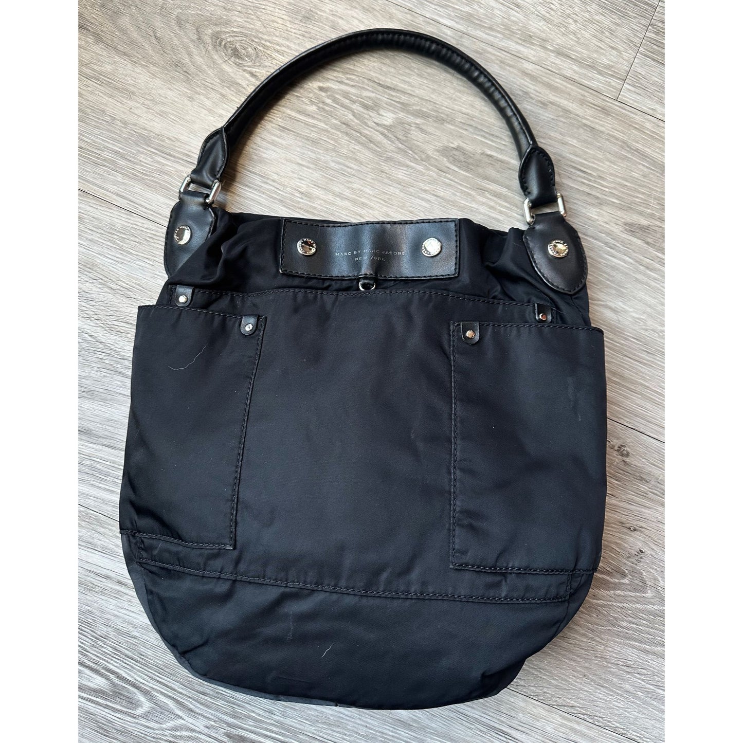 Marc by Marc Jacobs Black Nylon Tote with Leather  Handle and Accents