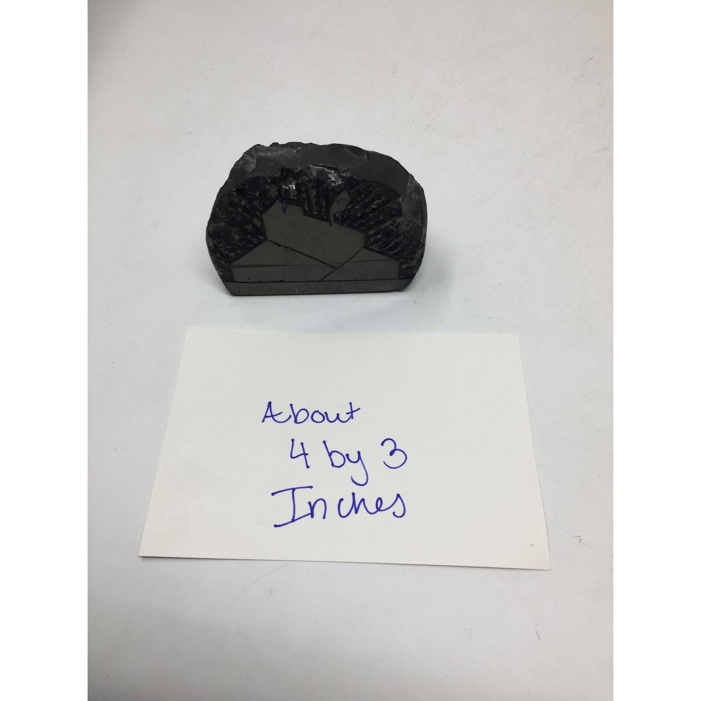 Vintage black Hand Carved Wilkes-Barre, PA Rock- about 4x3''