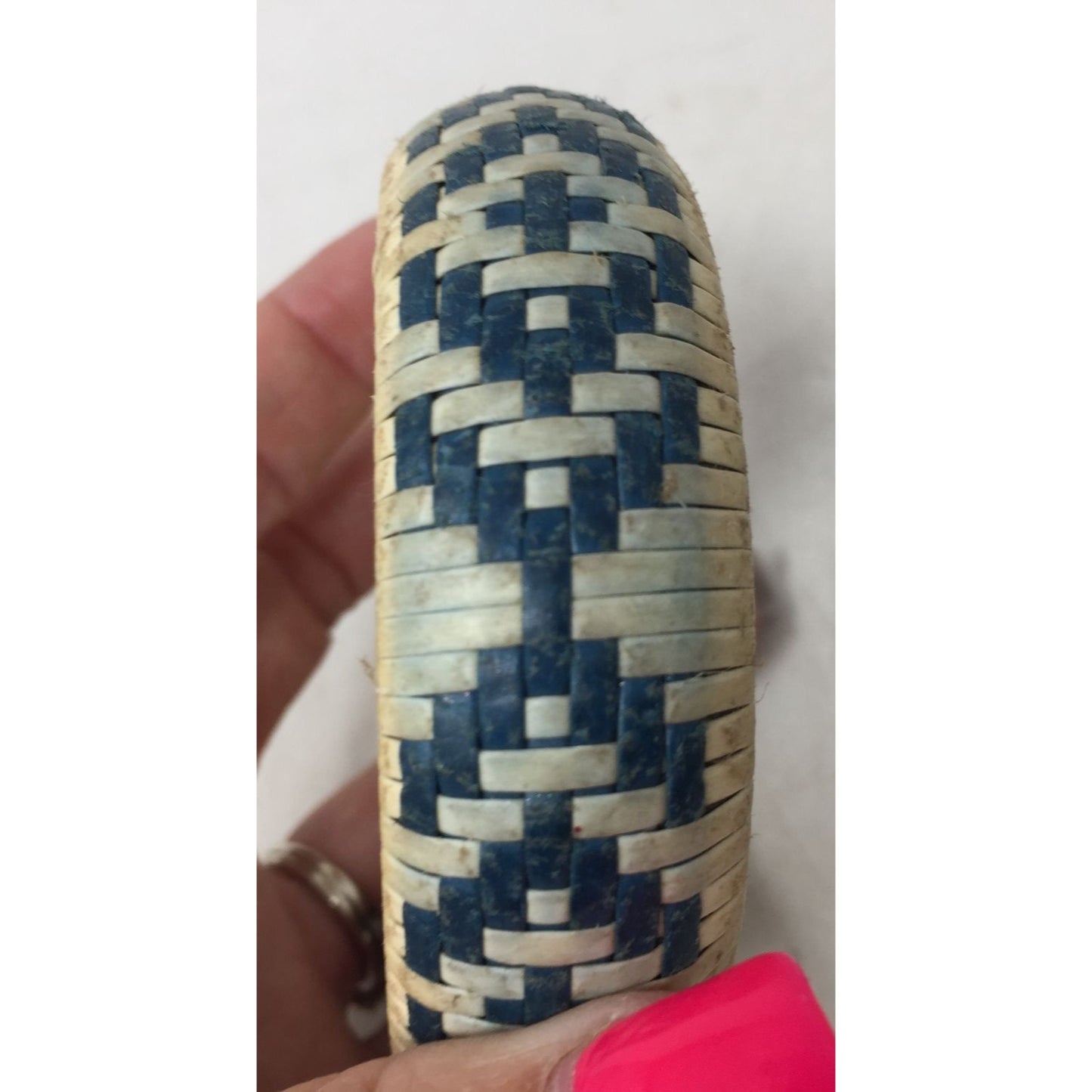 Women's Blue and White Bangle Bracelet