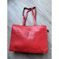 Bottega Veneta Red Leather Document Tote Shoulder Bag w Black Interior