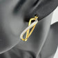 Beautiful Infinity Hoop Earrings - Sterling Silver and 14kt Gold Overlay with texturing and small diamond accent - A+ Stuff