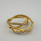 Beautiful Infinity Hoop Earrings - Sterling Silver and 14kt Gold Overlay with texturing and small diamond accent - A+ Stuff